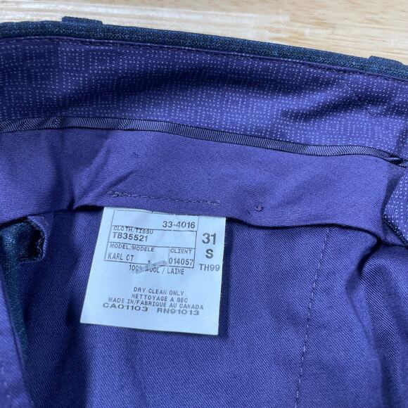 Ted Baker NWOT Karl CT Striped 100% Wool Pant Size 31S Blue Stripe Made in Italy - Picture 4 of 9